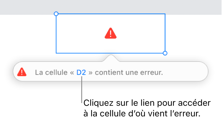 Lien d’erreur de cellule.