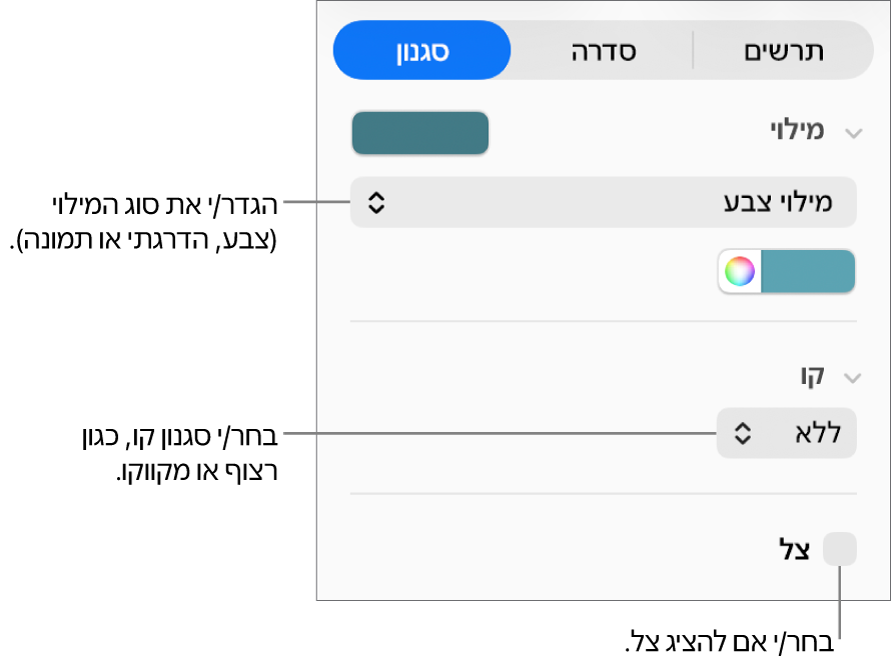 כלי בקרה לשינוי המראה של סדרת נתונים.