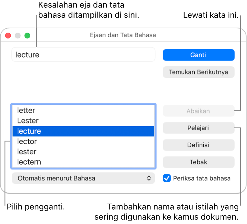 Jendela Ejaan dan Tata Bahasa.