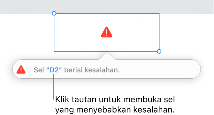 Tautan kesalahan sel.