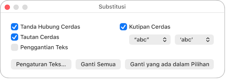 Jendela Substitusi.