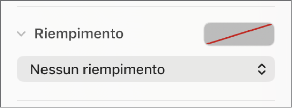 I controlli Riempimento con “Nessun riempimento” selezionato.