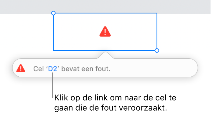 Een celfoutlink.