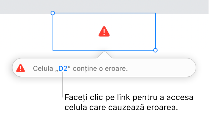 Un link către eroarea celulei.