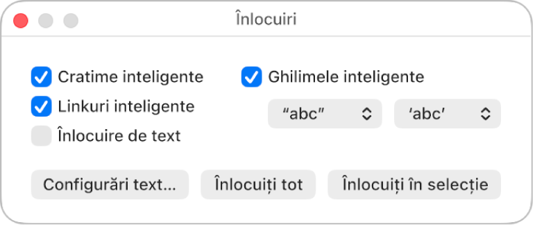 Fereastra Înlocuiri.
