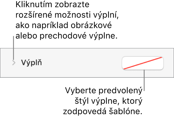 Ovládacie prvky na výber farby výplne.