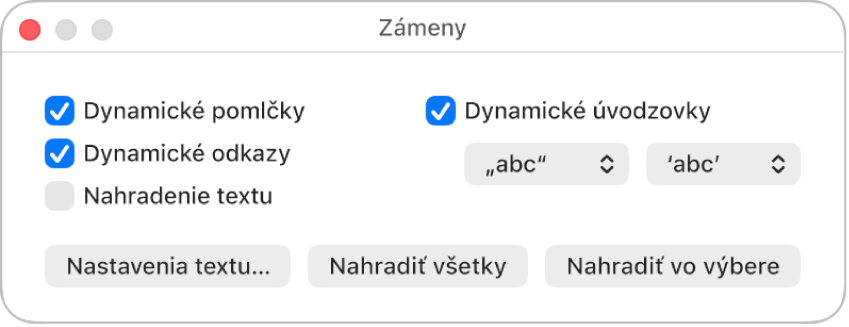 Okno Zámeny.