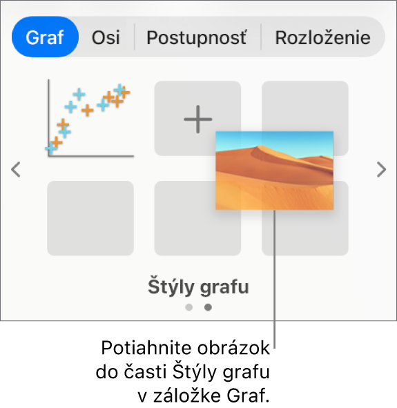 Vytvorenie nového štýlu potiahnutím obrázka do štýlov grafu.