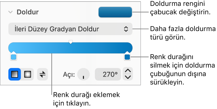 Nesneleri renkle doldurma denetimleri.