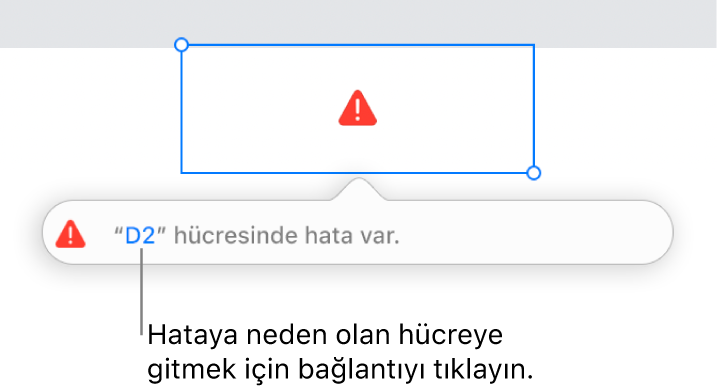 Hücre hatası bağlantısı.