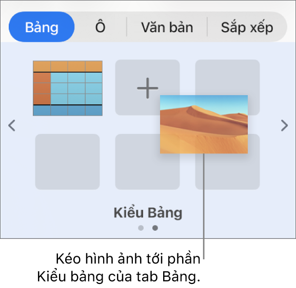 Kéo hình ảnh vào kiểu bảng để tạo kiểu mới.
