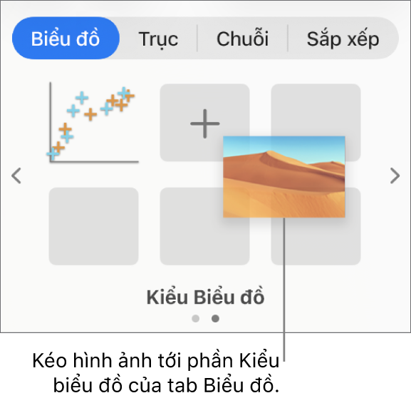 Kéo hình ảnh vào kiểu biểu đồ để tạo kiểu mới.