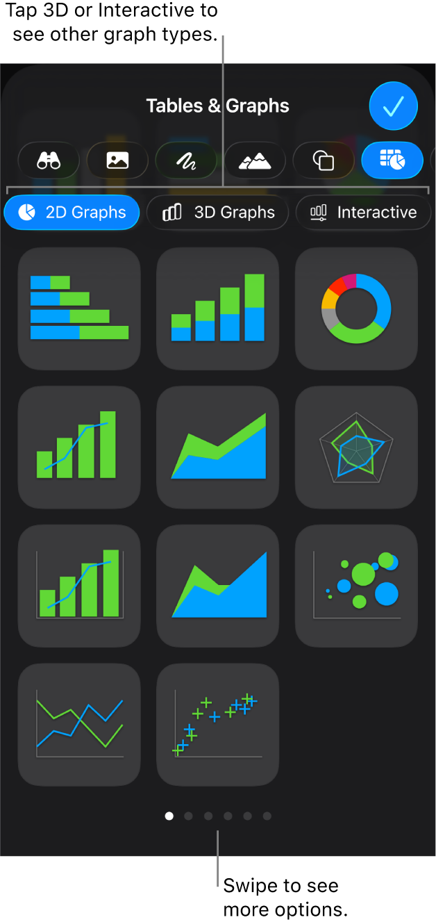 The add graph menu.