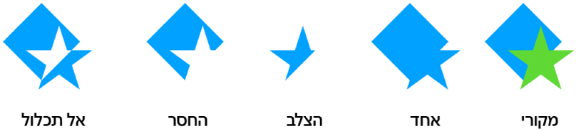 דוגמאות של צורות משולבות.