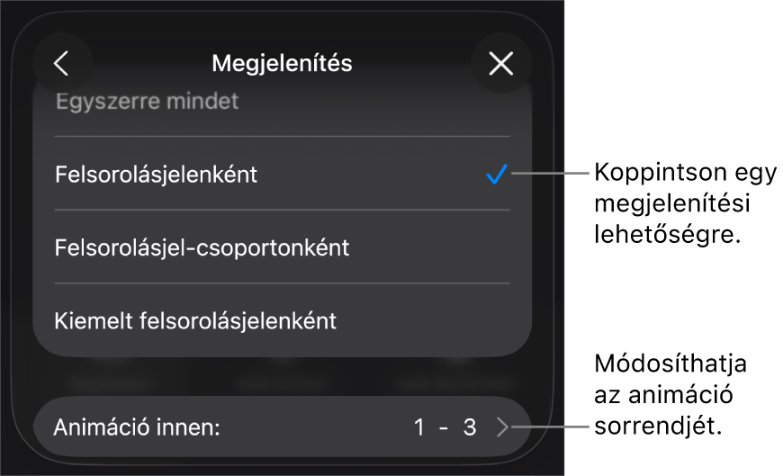 Végrehajtási beállítások a Belépés panelen.