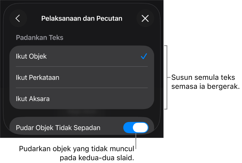 Pilihan penghantaran dan pemecutan Pergerakan Ajaib dalam anak tetingkap Pemecutan.