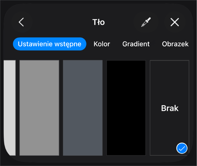 Narzędzia Wypełnienie z zaznaczoną opcją Bez wypełnienia.