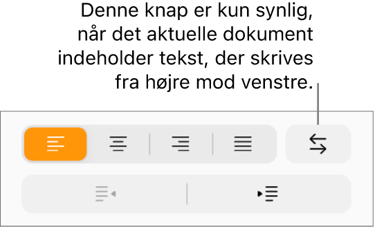 Knappen Tekstretning i indholdsoversigten Format.