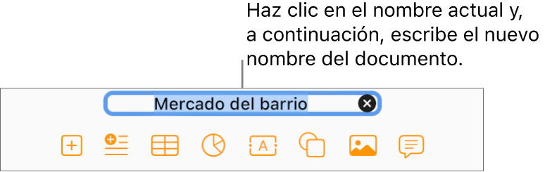 El nombre del documento, (“Disposición en blanco”) seleccionado en la parte superior del documento.