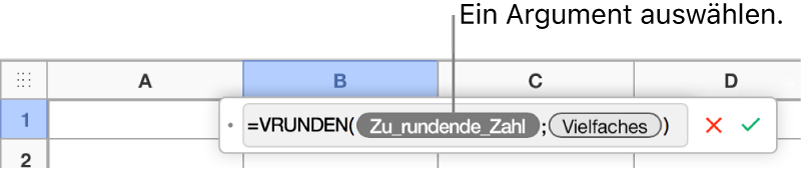 Der Formeleditor mit der SUMME-Funktion eingetragen und einem Coaching-Tipp zum Wertargument-Element.