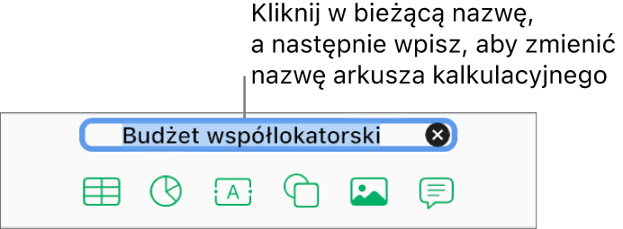 Bieżąca nazwa arkusza kalkulacyjnego — Pusty — zaznaczona u góry otwartego arkusza.
