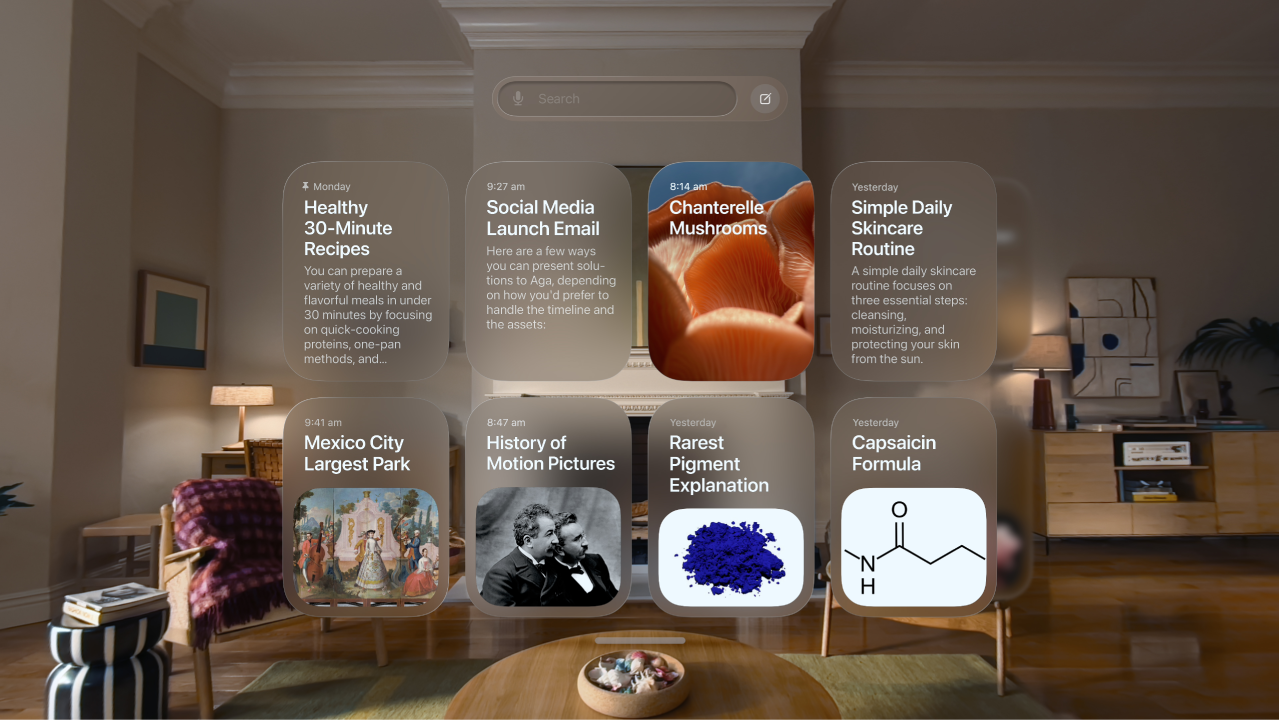 The Siri app on Apple Vision Pro.