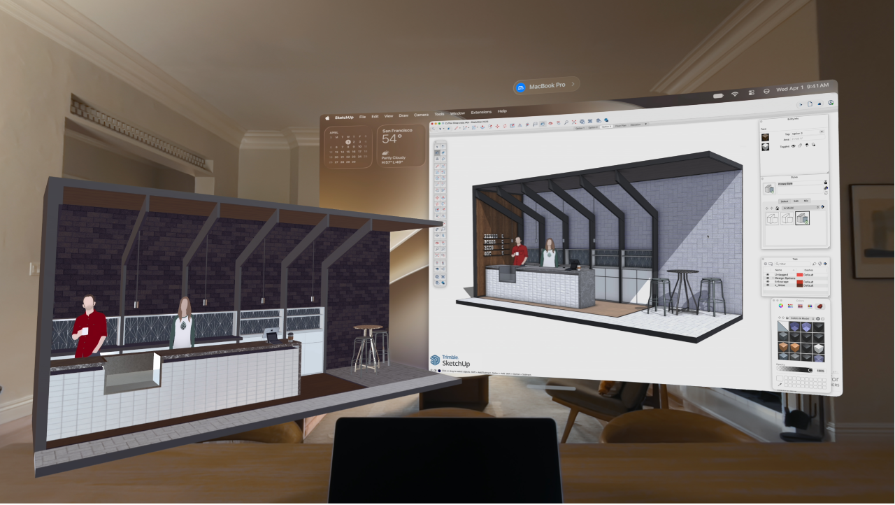 A 3D model from Preview on Mac open on Apple Vision Pro.