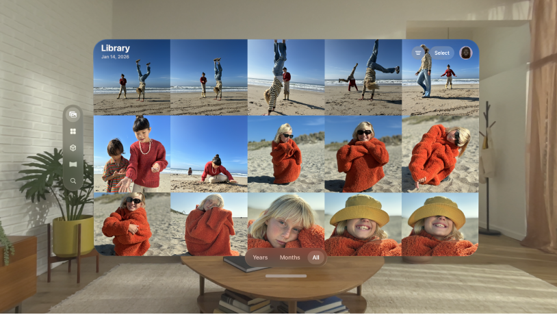 The Photos app on Apple Vision Pro.