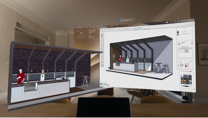 A 3D model from Preview on Mac open on Apple Vision Pro.