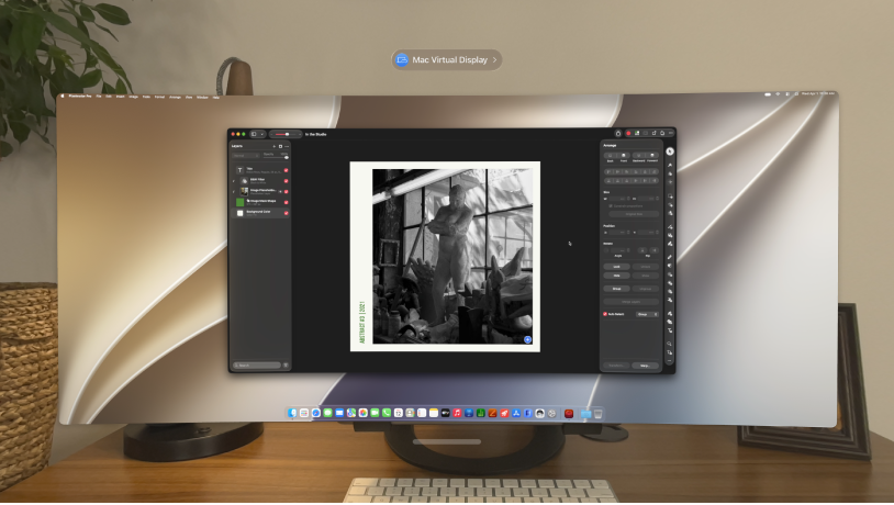 Mac Virtual Display showing the Pixelmator Pro app open.
