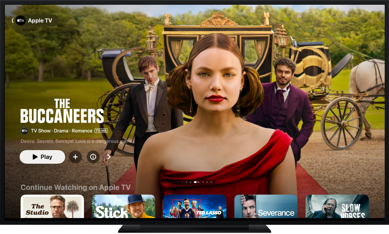 An Apple TV showing the Apple TV app