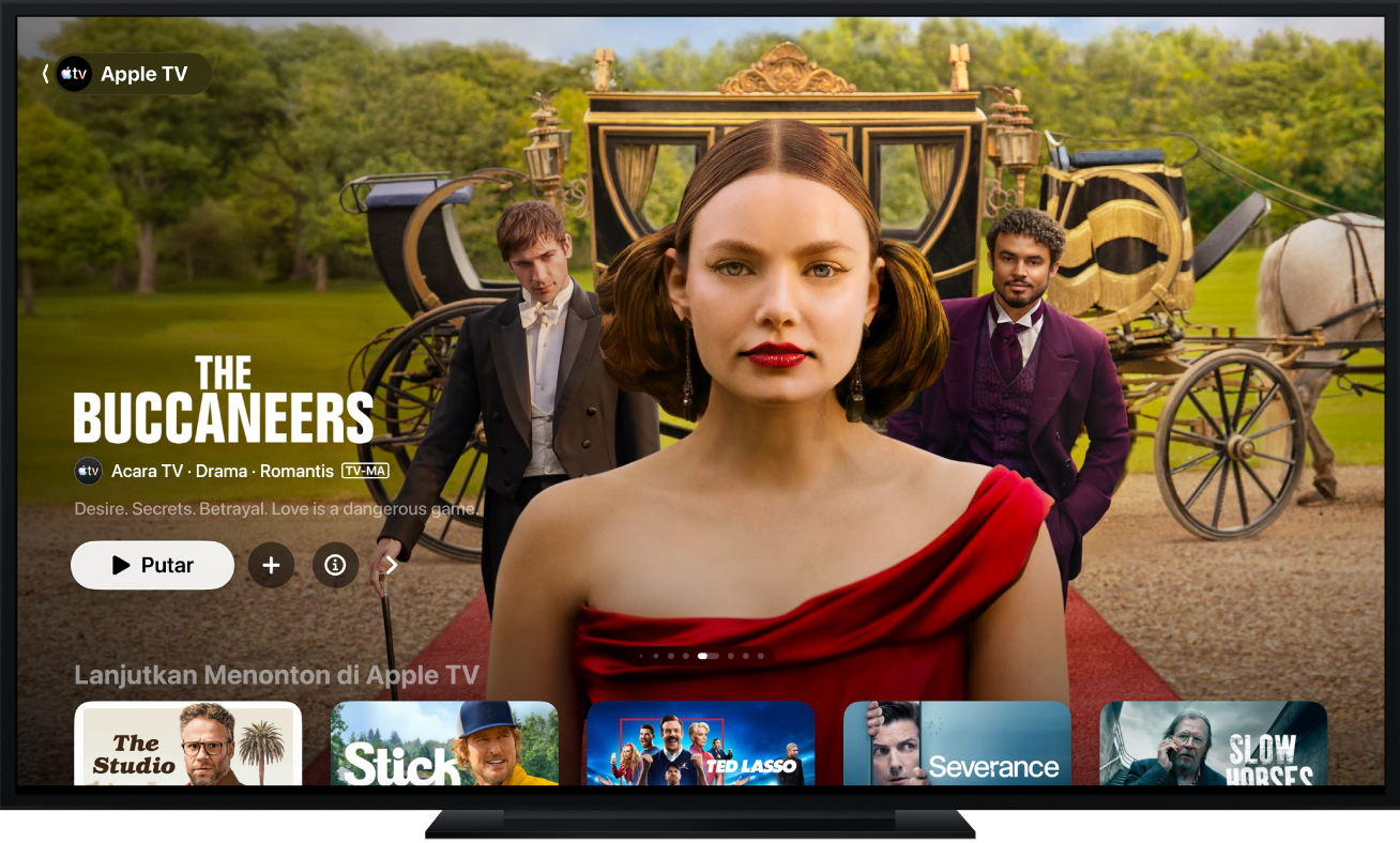 Apple TV menampilkan app Apple TV