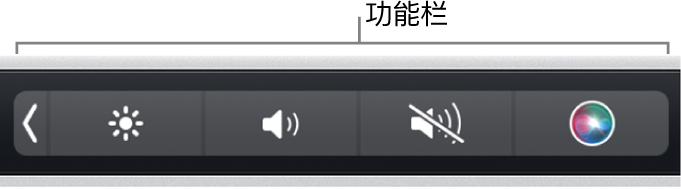 触控栏右端的折叠功能栏。
