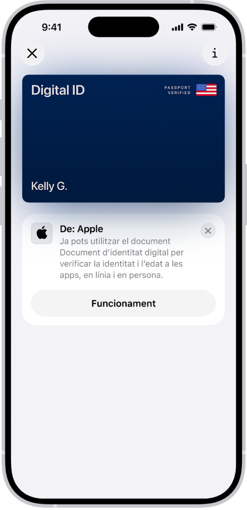 Un carnet d’identitat digital a l’app Cartera.