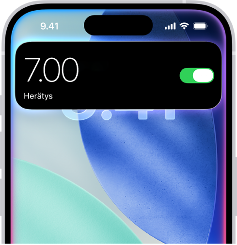 iPhone, jonka näytön yläreunassa näkyy Sirin vastaus päälle laitettavana herätyksenä.