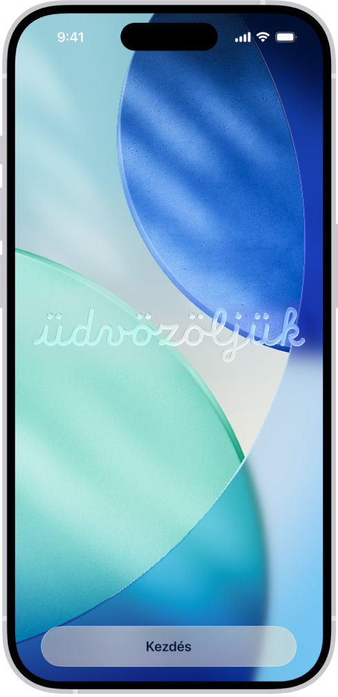 Az iPhone első beállításakor megjelenő üdvözlő képernyő.