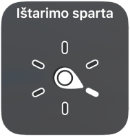 Rotoriaus valdiklis, kurio rodyklė nukreipta į „Kalbėjimo sparta“ nustatymą.