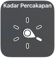 Kawalan rotor dengan dail yang menunjuk ke seting Kadar Pertuturan.