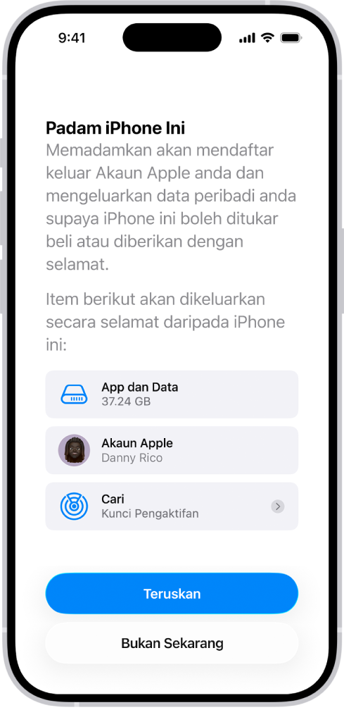 Skrin Padam iPhone ini.