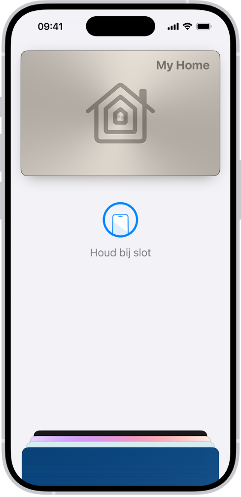 Een huissleutel in de Wallet-app.