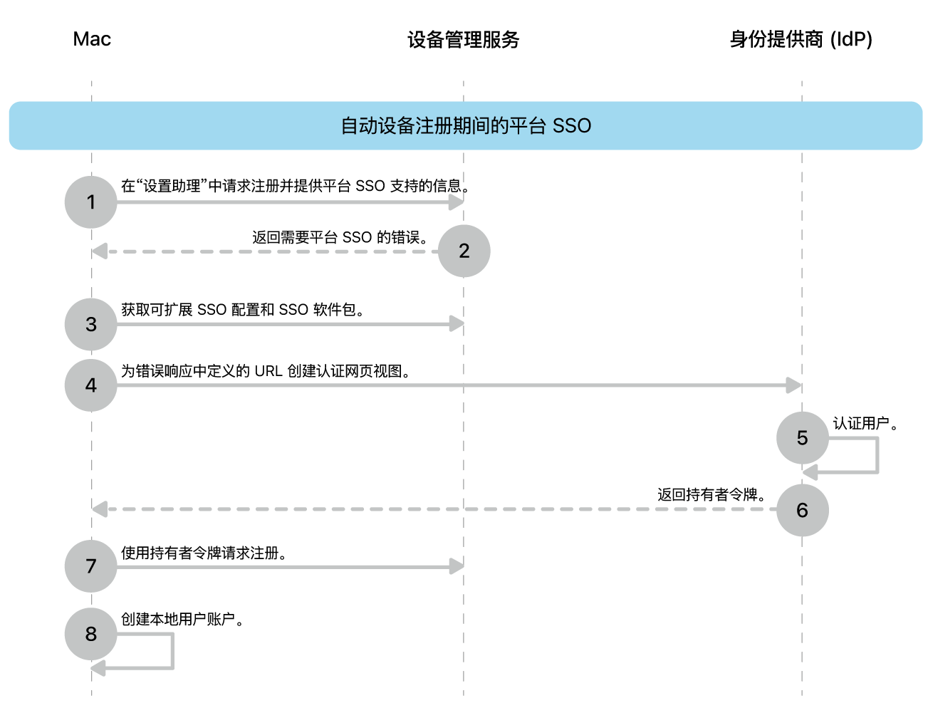 自动设备注册过程中的平台 SSO。