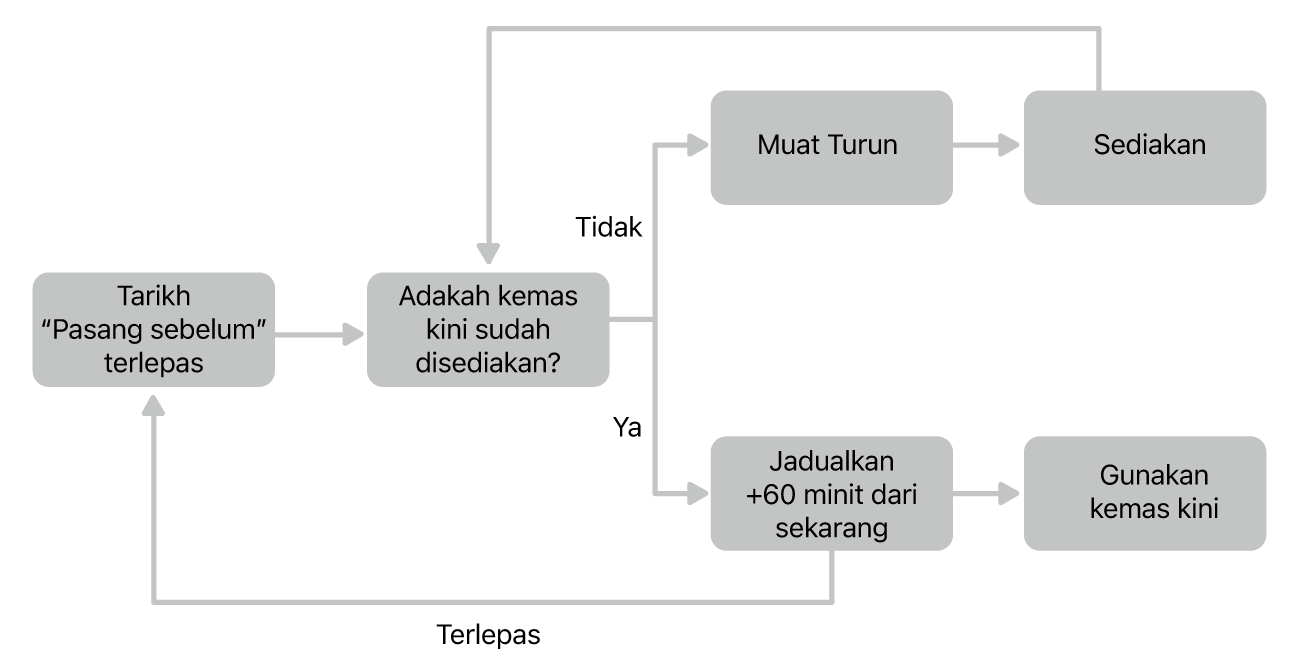 Carta alir kemas kini perisian.