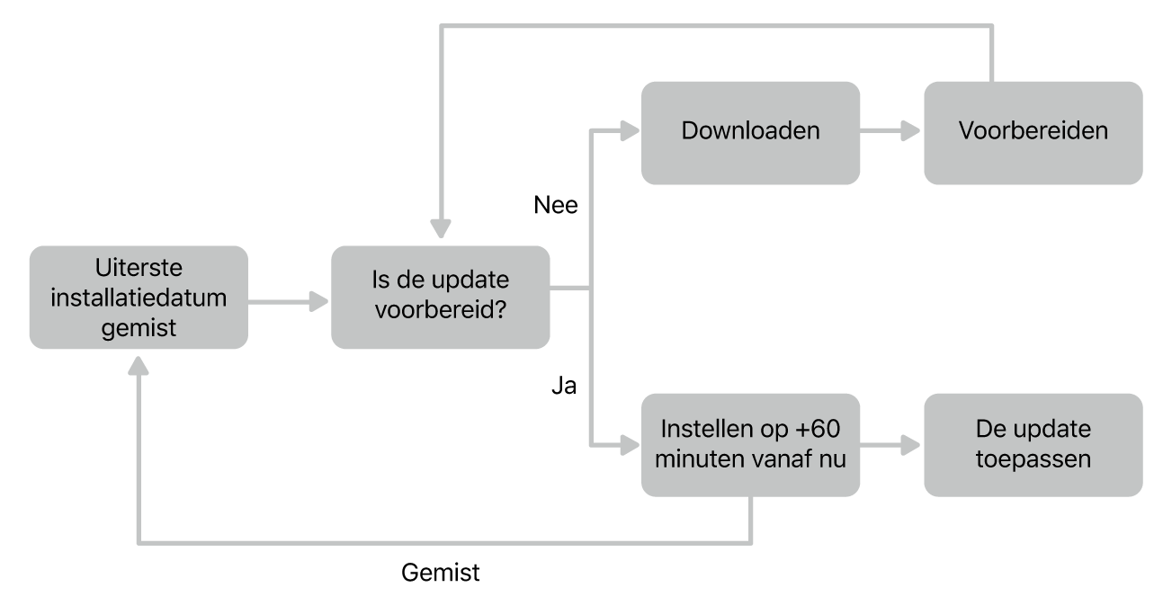 Stroomschema van software-updates.