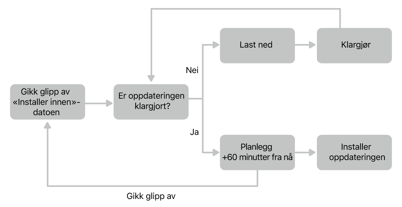Flytskjema for programvareoppdatering.