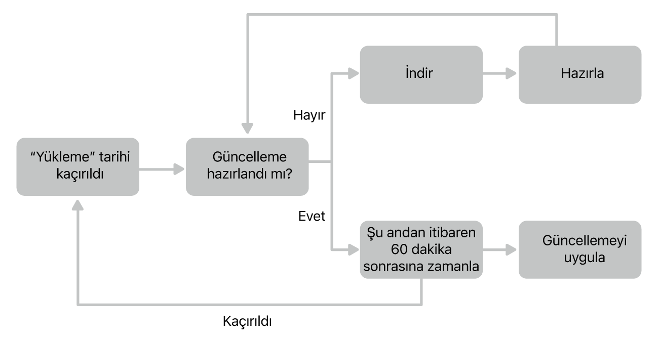 Yazılım güncelleme akış grafiği.
