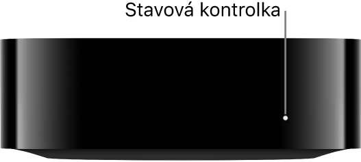 Apple TV 4K s rozsvícenou stavovou kontrolkou