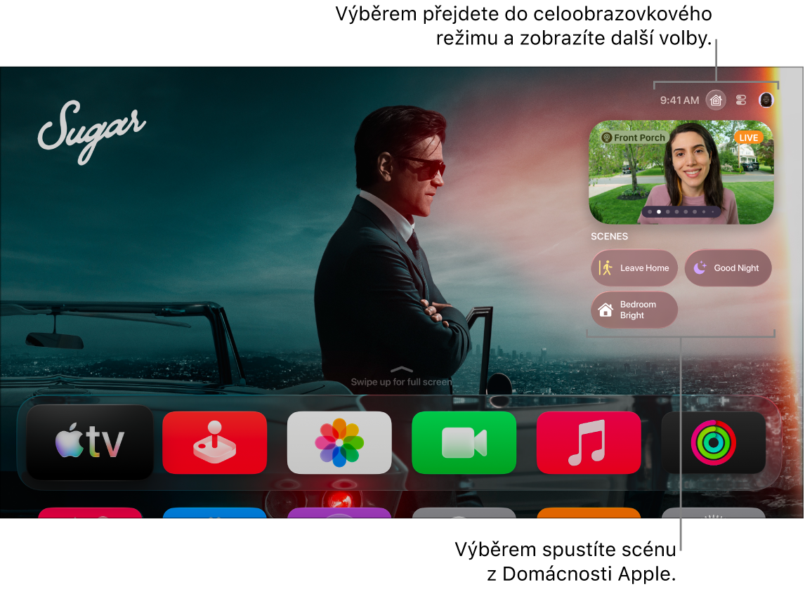 Oddíl Domácnost Apple na obrazovce Apple TV