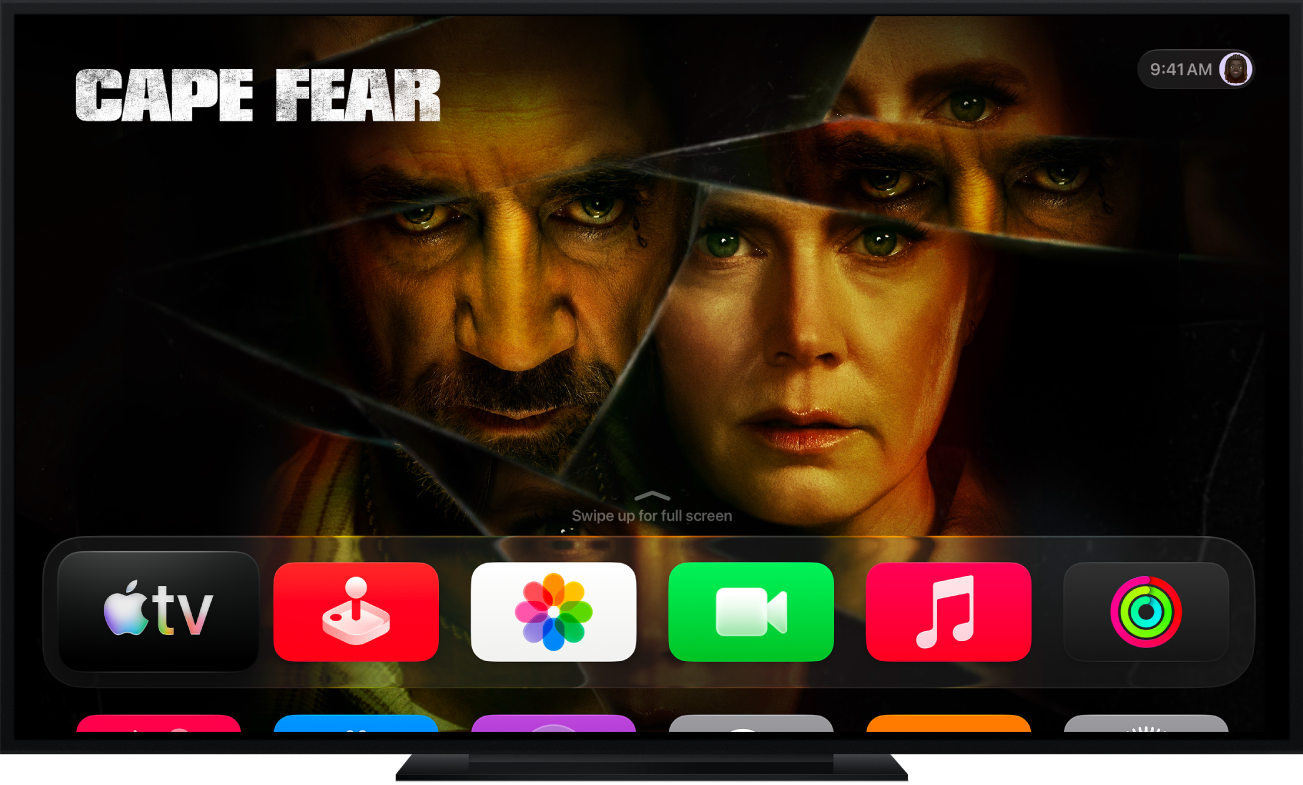 An Apple TV showing the Home Screen