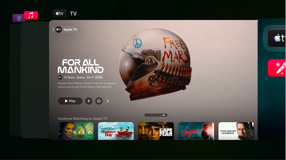 Apple TV screen showing App Switcher