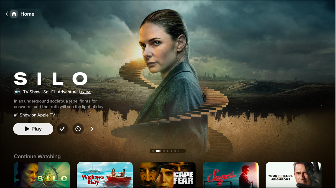 Apple TV app on the Home screen